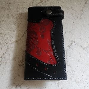 New hand made heavy duty leather biker style pocketbook wallet